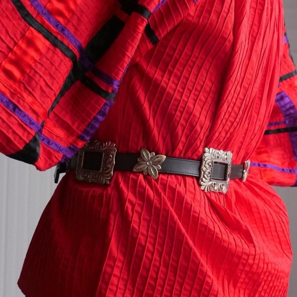 Brighton Accessories Vintage 9s Brighton Black Leather Belt With